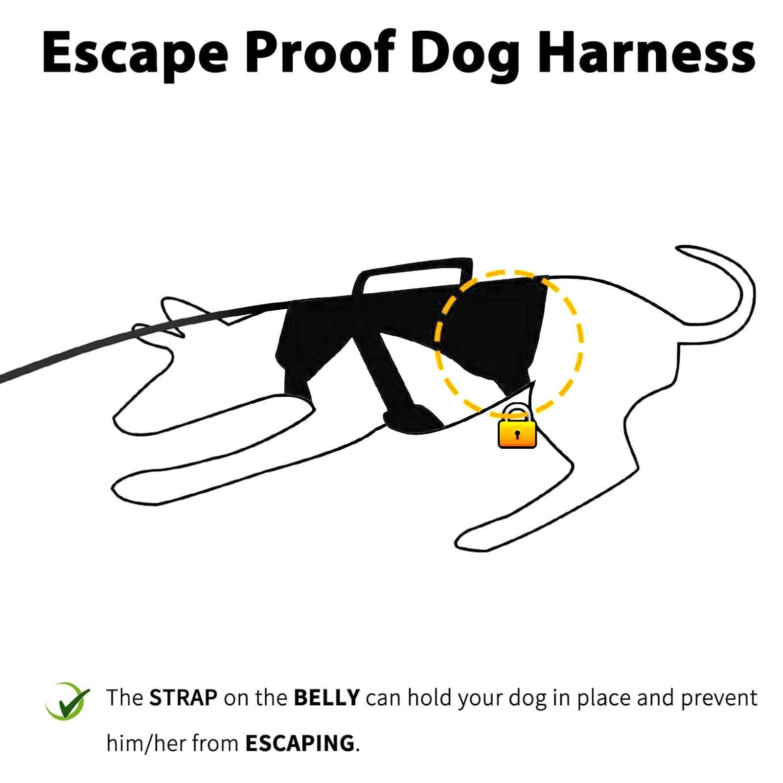 Escape Proof Dog Harness (black)