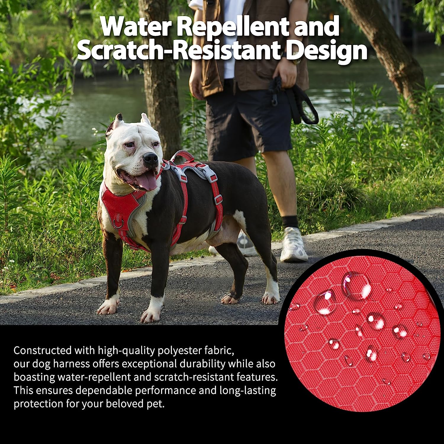 Escape Proof Dog Harness and Water-Repellent Dog Harness Red