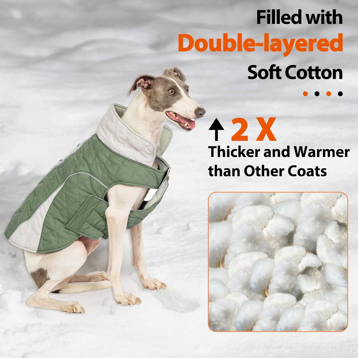 Huntboo Dog Winter Coat, Dog Coat Waterproof(Green)