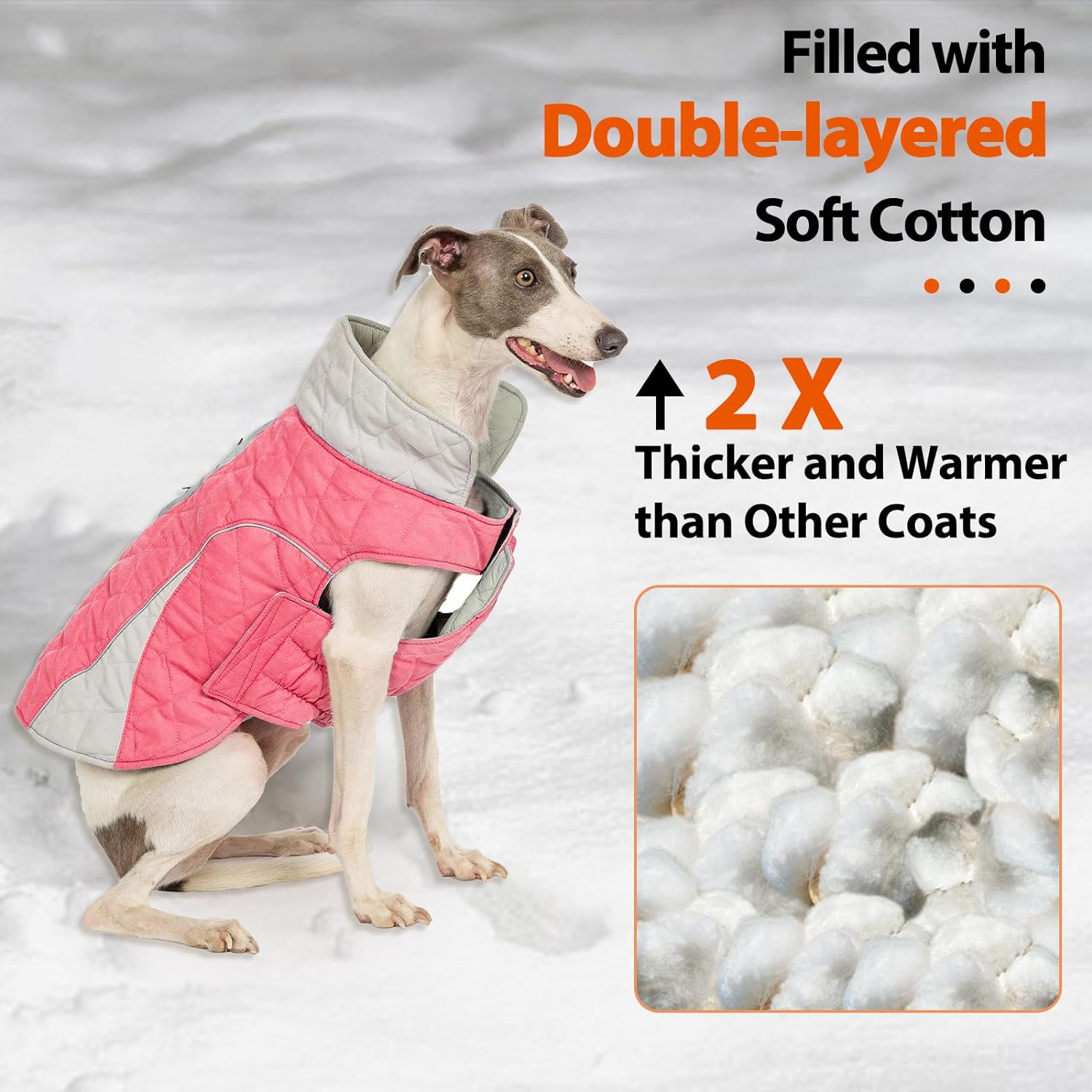 Huntboo Dog Winter Coat, Dog Coat Waterproof(Pink)