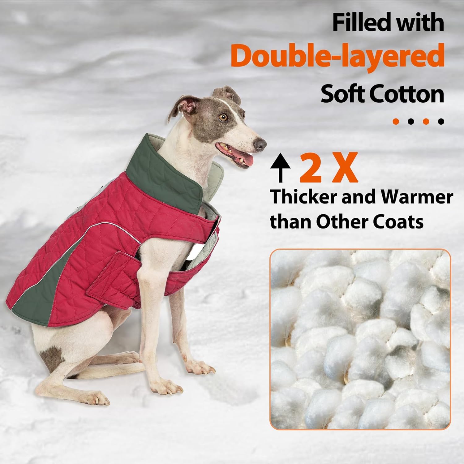 Huntboo Dog Winter Coat, Dog Coat Waterproof(Red)