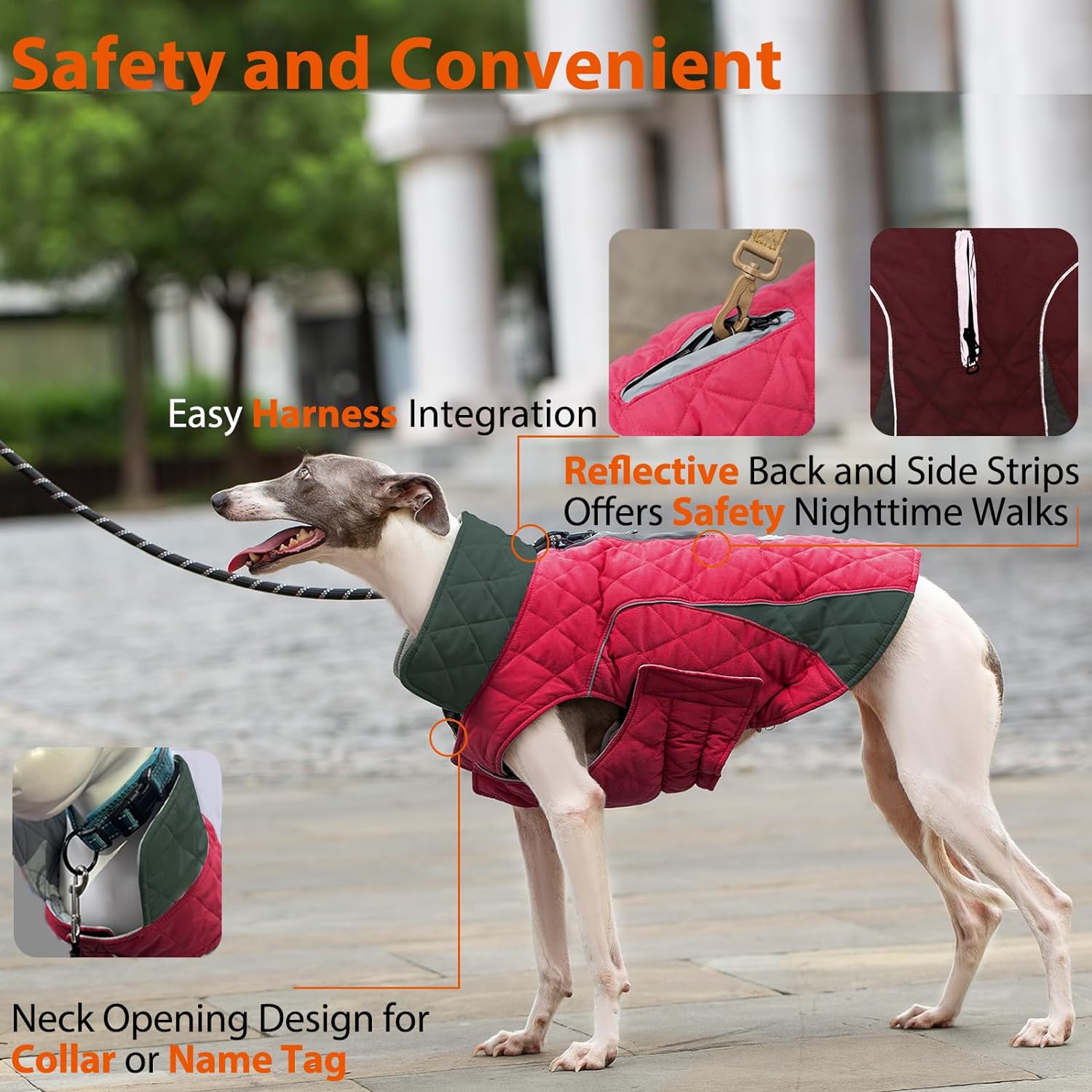 Huntboo Dog Winter Coat, Dog Coat Waterproof(Red)
