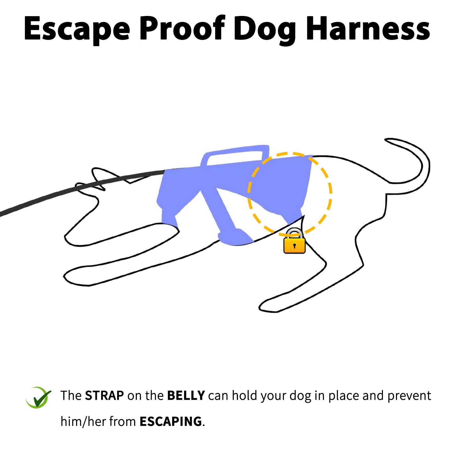 Escape Proof Dog Harness (Technicolor Blue)