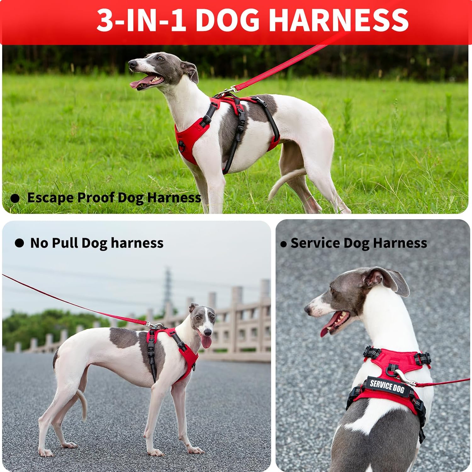 Escape Proof Dog Harness No Pull Dog Harness Service Dog Harness wit